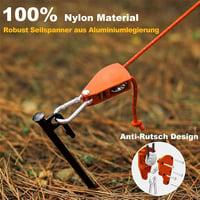 Cveenk 6db 4m Reflektáló Sátorkötél Feszítővel, Zöld Nylon Kempingkötél Ponyvához 5