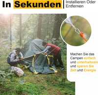 Cveenk 6db 4m Reflektáló Sátorkötél Feszítővel, Zöld Nylon Kempingkötél Ponyvához 4