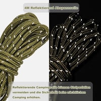 Cveenk 6db 4m Reflektáló Sátorkötél Feszítővel, Zöld Nylon Kempingkötél Ponyvához 7