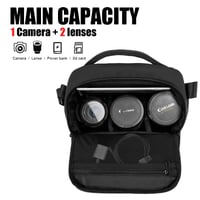 Cwatcun kompaktná brašna na fotoaparát, vodoodolná crossbody taška cez rameno s držiakom na statív, kompatibilná s Canon Nikon Sony Fuji DSLR SLR, veľkosť M, čierna 2