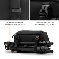 Cwatcun kompaktná brašna na fotoaparát, vodoodolná crossbody taška cez rameno s držiakom na statív, kompatibilná s Canon Nikon Sony Fuji DSLR SLR, veľkosť M, čierna 6