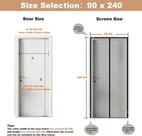 CWEEN CLU Mágneses Szúnyogháló Ajtó 90x240cm Erkély Terasz Ajtóhoz Fúrás Nélkül 3