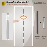 CWEEN CLU Mágneses Szúnyogháló Ajtó 90x210cm Erkélyajtóhoz Fúrás Nélkül Fehér 4