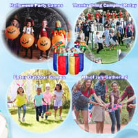 CWLAKON Záhradná súprava hier pre deti a dospelých, beh vo vreci, beh s vajíčkom na lyžici, beh vo dvojici so zviazanými nohami, s medailami, na narodeninovú oslavu a vonkajšie hry 5