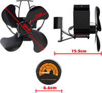 CWLAKON Mágneses Kályha Ventilátor Hőmérővel, Áramszükséglet Nélküli Kandallóventilátor 7