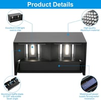Cwycfw 24W LED fali lámpa kültéri/beltéri IP65 vízálló 4000K természetes fehér 2db 5