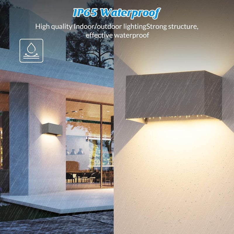 Cwycfw 2x24W LED fali lámpa kültéri beltéri 3000K meleg fehér IP65