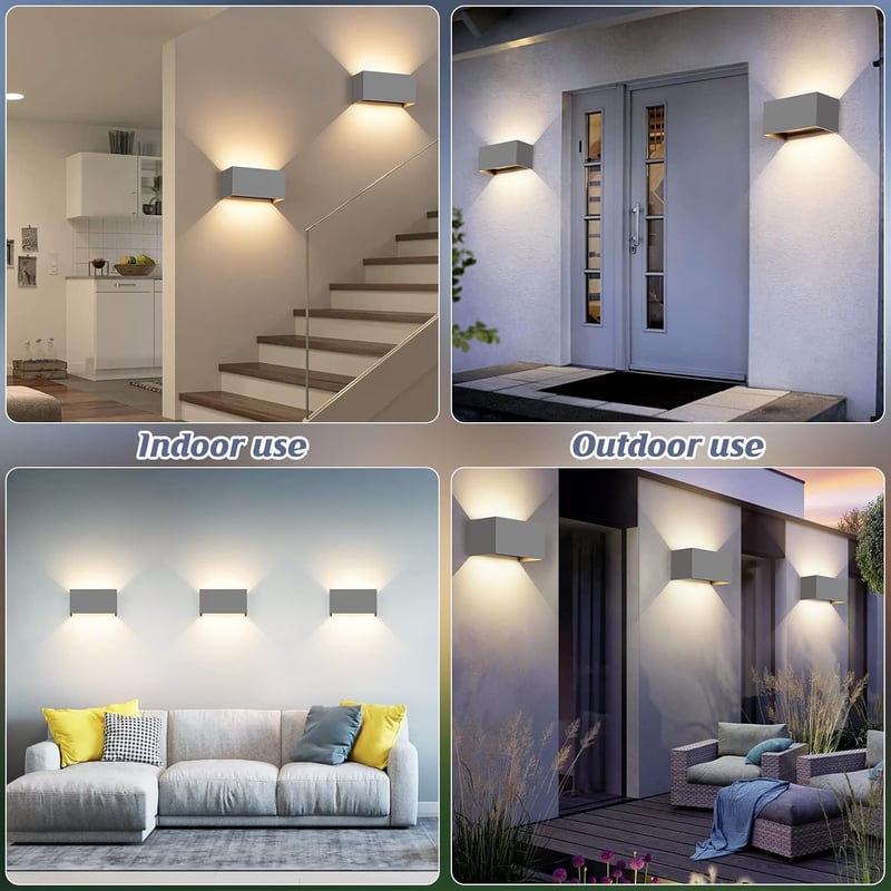 Cwycfw 2x24W LED fali lámpa kültéri beltéri 3000K meleg fehér IP65