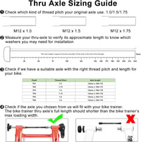 CXWXC 12mm Thru Axle kerékpár edzőgéphez - M12 adapter hátsó kerékhez 4