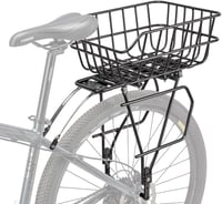 CXWXC Alumínium Kerékpár Csomagtartó Levehető Kosárral és Fényvisszaverővel - 26-29 Colos Kerekekhez, 27 kg Teherbírás, MTB és Országúti Bic 1