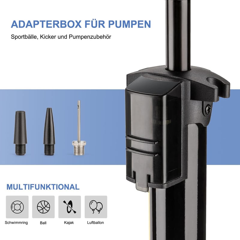 CXWXC Fekete álló kerékpár pumpa LCD kijelzővel, 140 PSI 9,65 bar, Presta és Schrader, kerékpár motorkerékpár autó