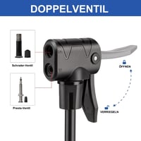 CXWXC Fekete álló kerékpár pumpa LCD kijelzővel, 140 PSI 9,65 bar, Presta és Schrader, kerékpár motorkerékpár autó 3