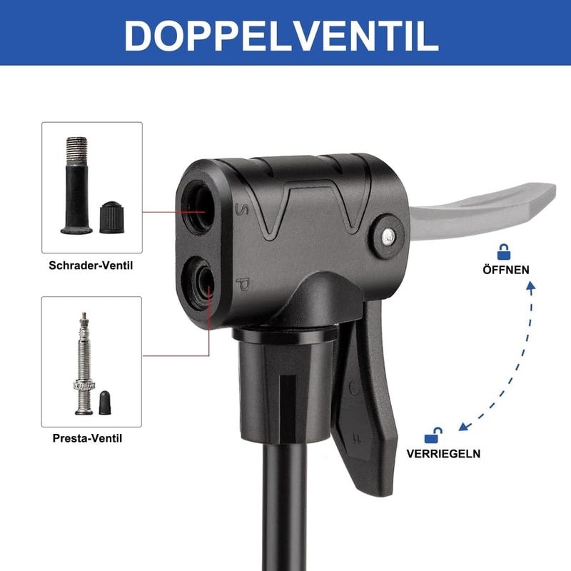 CXWXC Fekete álló kerékpár pumpa LCD kijelzővel, 140 PSI 9,65 bar, Presta és Schrader, kerékpár motorkerékpár autó