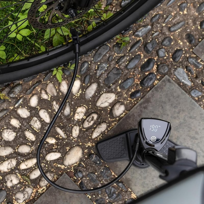 CXWXC Fekete álló kerékpár pumpa LCD kijelzővel, 140 PSI 9,65 bar, Presta és Schrader, kerékpár motorkerékpár autó