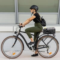 Coș portbagaj spate pentru bicicletă CXWXC cu plasă pentru bagaje și căptușeală groasă pentru bicicletă electrică 7