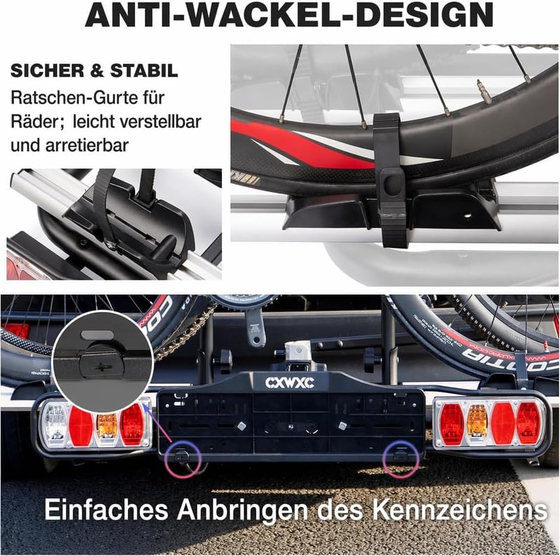 CXWXC Kerékpár Crossbar Adapter 32kg - Állítható Felső Cső Adapter