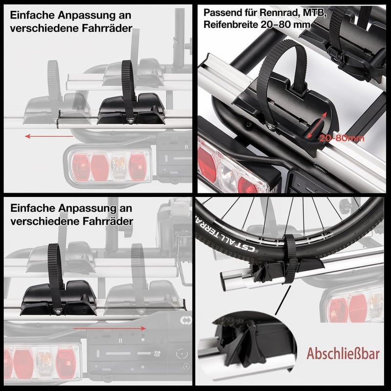 CXWXC Kerékpár Crossbar Adapter 32kg - Állítható Felső Cső Adapter