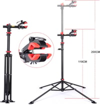 CXWXC Kerékpár Szerelőállvány - Profi Bicikli Javítóállvány 360° Forgatható Fejjel, Szerszámtálcával, 30kg Teherbírással, Összecsukható - black 2