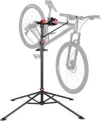 CXWXC Kerékpár Szerelőállvány - Profi Bicikli Javítóállvány 360° Forgatható Fejjel, Szerszámtálcával, 30kg Teherbírással, Összecsukható - black 5