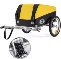 CXWXC Kerékpár Utánfutó 120L Terhelhetőség 40kg Összecsukható Szállító Pótkocsi - Yellow 1