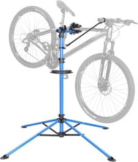 CXWXC Profi Kerékpár Szerelőállvány - 360° Forgatható, Összecsukható, 30kg Teherbírású, Szerszámtartóval, Kék 5