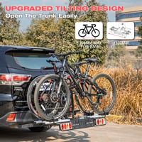 Suport bicicletă pentru cârlig de remorcare CXWXC, pentru biciclete electrice și convenționale, 2 biciclete, eliberare rapidă, adaptor 13-7 pini, universal, aerodinamic 7