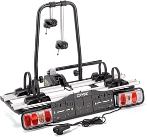 Suport bicicletă pentru cârlig de remorcare CXWXC, pentru biciclete electrice și convenționale, 2 biciclete, eliberare rapidă, adaptor 13-7 pini, universal, aerodinamic