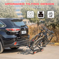 Suport bicicletă pentru cârlig de remorcare CXWXC, pentru biciclete electrice și convenționale, 2 biciclete, eliberare rapidă, adaptor 13-7 pini, universal, aerodinamic 6