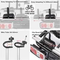 Suport bicicletă pentru cârlig de remorcare CXWXC, pentru biciclete electrice și convenționale, 2 biciclete, eliberare rapidă, adaptor 13-7 pini, universal, aerodinamic 4