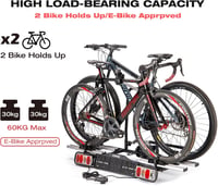 Suport bicicletă pentru cârlig de remorcare CXWXC, pentru biciclete electrice și convenționale, 2 biciclete, eliberare rapidă, adaptor 13-7 pini, universal, aerodinamic 5