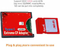 CY Dual Slot MicroSD TF Compact Flash CF Adapter Nikon Canon Kamerához - red 7