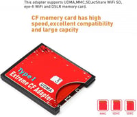 CY Dual Slot MicroSD TF Compact Flash CF Adapter Nikon Canon Kamerához - red 5