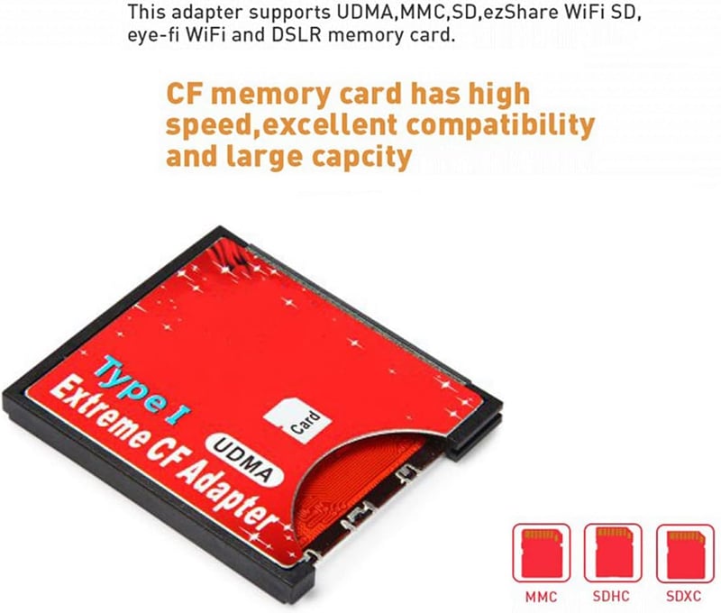 CY Dual Slot MicroSD TF Compact Flash CF Adapter Nikon Canon Kamerához - red