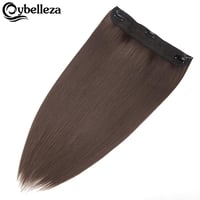 Cybelleza 50 cm-es Egyenes Hajhosszabbítás Láthatatlan Drótos Rögzítéssel - Gesztenyebarna Műhaj Tincs Nőknek 5