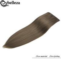 Cybelleza 8 részes csatos hajhosszabbítás - 60 cm egyenes műhaj, aranybarna színben - Természetes hatású dúsítás nőknek 4