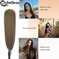 Cybelleza 8 részes csatos hajhosszabbítás - 60 cm egyenes műhaj, aranybarna színben - Természetes hatású dúsítás nőknek 3