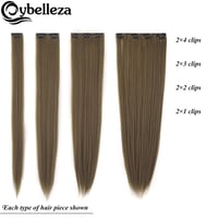 Cybelleza 8 részes csatos hajhosszabbítás - 60 cm egyenes műhaj, aranybarna színben - Természetes hatású dúsítás nőknek 5