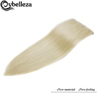 Cybelleza Csatos Hajhosszabbítás - 60 cm Egyenes Műhaj, 8 Részes Dús Hatású Póthaj Szett Világosszőke Színben Nőknek 3