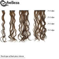 Cybelleza Csatos Hajhosszabbítás - 7 Részes Hullámos Póthaj Szett 16 Csattal, 50 cm, Közepes Barna és Világos Vörösesbarna, Természetes Hatá 5