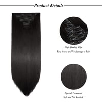 Cybelleza Csatos Hajhosszabbítás - 8 Részes, 60 cm, Egyenes Műhaj, Sötétbarna, Természetes Hatású, Tartós Copfok Nőknek 4