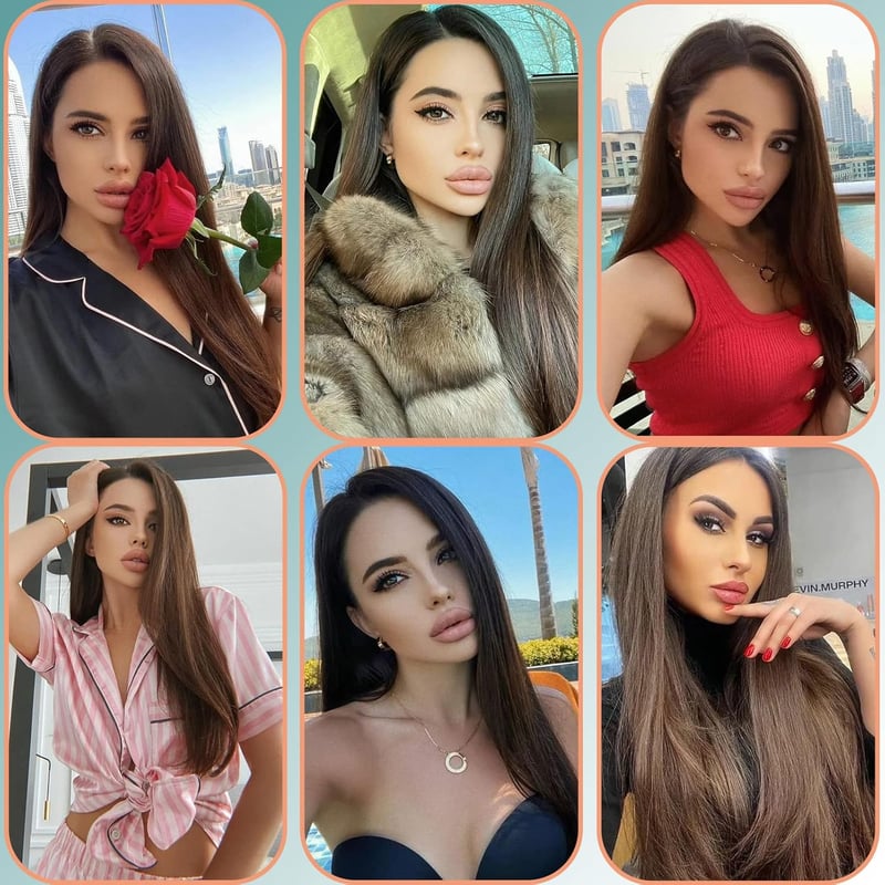 Cybelleza 8 részes csatos hajhosszabbítás - 60 cm egyenes műhaj, aranybarna színben - Természetes hatású dúsítás nőknek