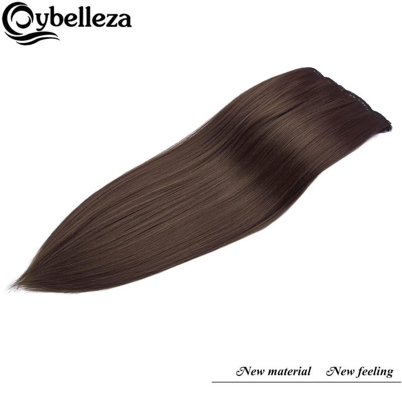 Cybelleza Csatos Hajhosszabbítás - 8 Részes Egyenes Műhaj Szett Nőknek, 60 cm, Világosbarna, Hajdúsító Póthaj
