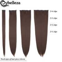 Cybelleza Csatos Hajhosszabbítás - 8 Részes Egyenes Műhaj Szett Nőknek, 60 cm, Világosbarna, Hajdúsító Póthaj 5