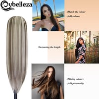 Cybelleza Csatos Hajhosszabbítás - 8 részes Egyenes Műhaj Szett 60 cm, Világosbarna és Szőke, Hajdúsító, Természetes Hatású 3