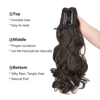 Cybelleza Csatos Lófarok Hajhosszabbítás - 45 cm Hullámos Fonott Póthaj Középbarna Színben, Természetes Hatású Műhaj Kontyhoz 5