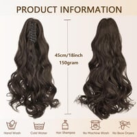 Cybelleza Csatos Lófarok Hajhosszabbítás - 45 cm Hullámos Fonott Póthaj Középbarna Színben, Természetes Hatású Műhaj Kontyhoz 4