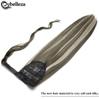Cybelleza Csatos Lófarok Póthaj - 60 cm Egyenes Hajhosszabbítás, 125g Hamuszőke és Sötétszőke Színben, Hipoallergén Hajsűrítés Nőknek 4