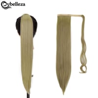 Cybelleza Csatos Lófarok Póthaj - 60 cm Egyenes Hajhosszabbítás Natúr Szőke, 125g, Hajdúsító Copf Nőknek, Hipoallergén 3