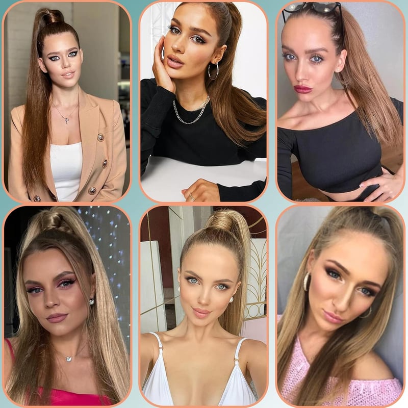 Cybelleza Csatos Lófarok Póthaj - 55 cm Egyenes Hajhosszabbítás, 100g Műhaj Copf, Világosszőke Hajdúsító Nőknek