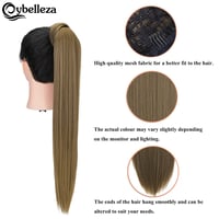 Cybelleza Csatos Lófarok Póthaj - 60 cm Egyenes Hajhosszabbítás, 125g, Aranybarna, Hipoallergén, Tartós Hajsűrítés Nőknek 2